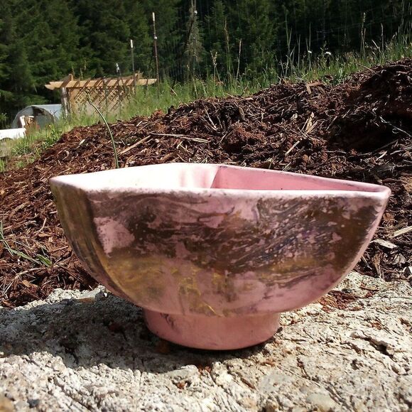 Vintage MCM Lane & Co Van Nuys Ceramic Ashtray Trinket Pink 444 - Picture 3 of 6